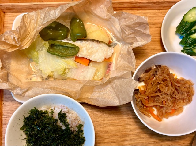 かさなるスチーマーを使った魚の蒸し料理